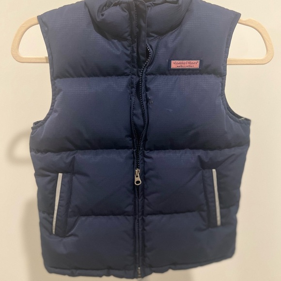 Vineyard Vines Navy Blue  Full Zip Pocket Puffer Vest / Size 7 - Picture 2 of 5